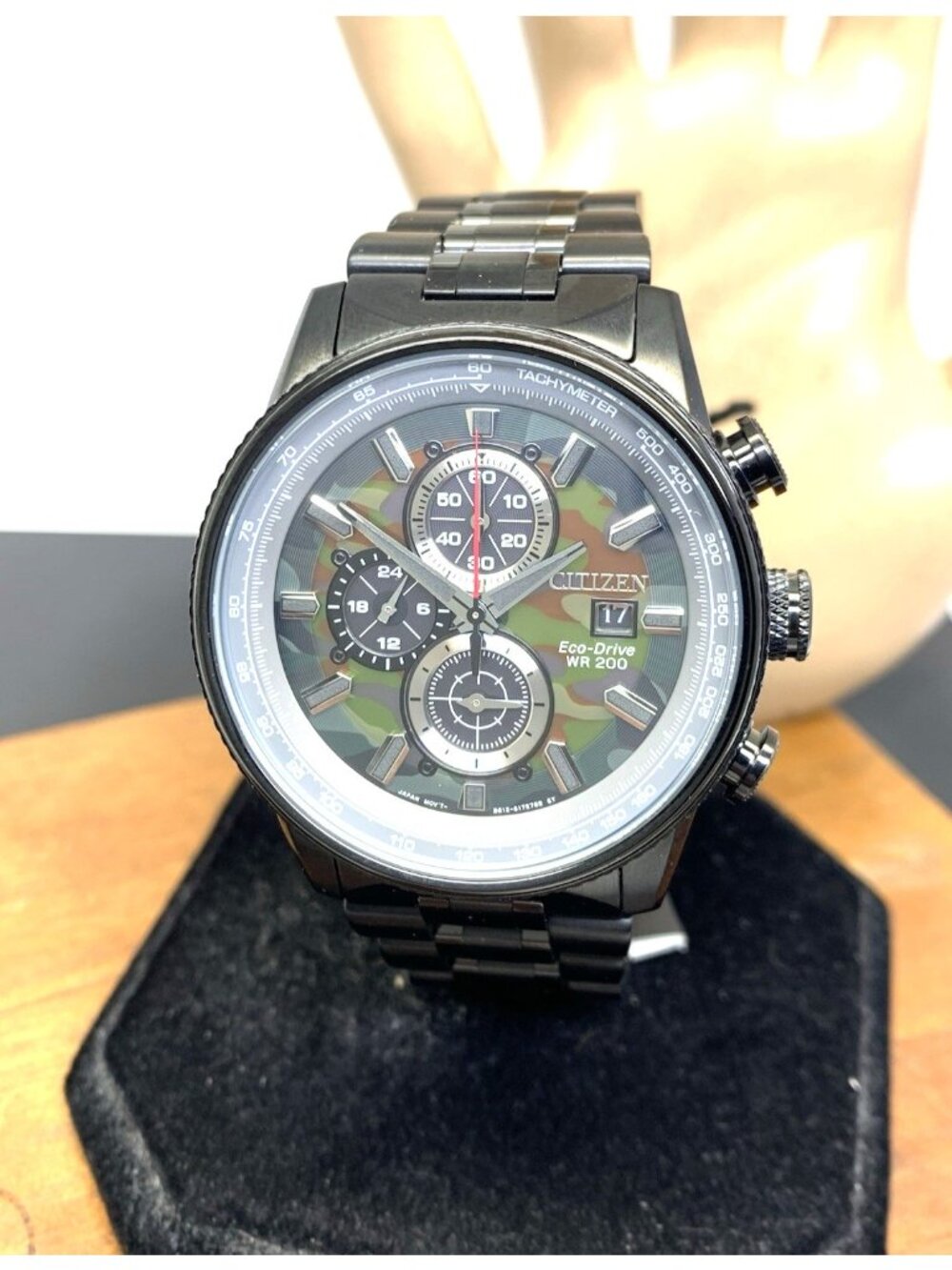 Citizen Men's Watch Nighthawk CA0805-53X Eco-Drive Chronograph Camo Black Steel